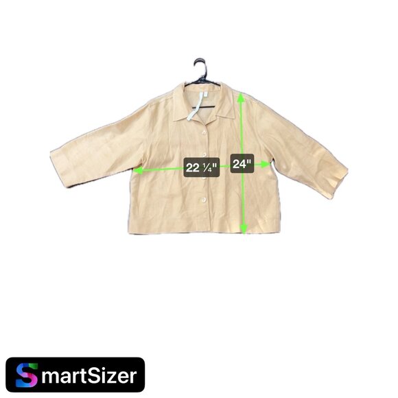 Debra Deroo Beige Button-Up Womens Linen Blouse Jacket Size 22 - Picture 6 of 10